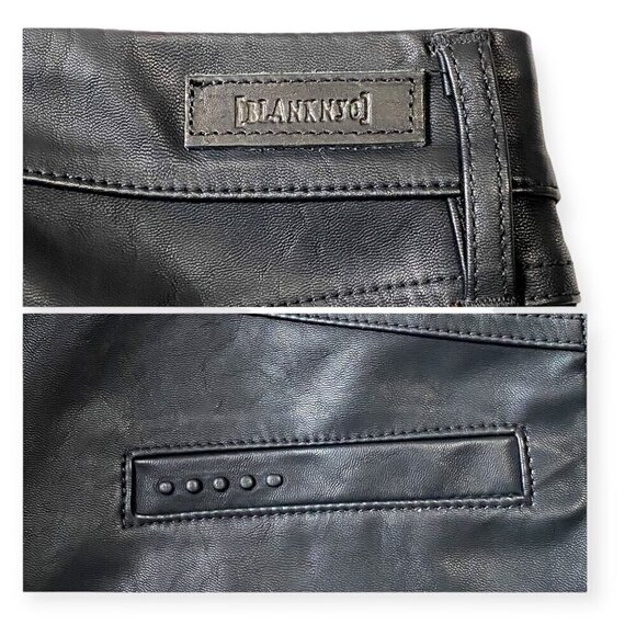 BLANKNYC Black Vegan Leather Moto Pants, size 24, new with tag - Picture 8 of 15